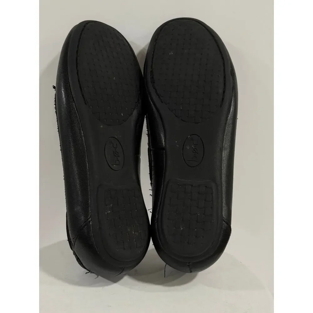 Black Driving Loafers Moccasin Bow BOC Preppy Comfort Slip On Flats Women's 7.5M